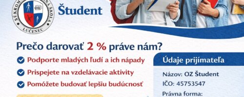 2 % pre OZ Študent